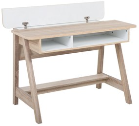 Bureau lichte houtkleur/wit 110x60 cm JACKSON Beliani