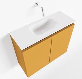 Mondiaz Ture 60cm toiletmeubel ocher met wastafel talc midden geen kraangat