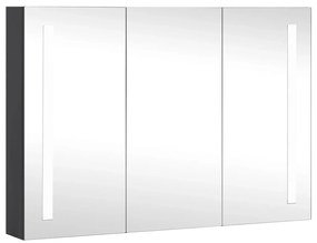 vidaXL Badkamerkast met spiegel en LED 89x14x62 cm