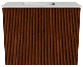 Mondiaz Joya DLux 50cm toiletmeubel ruby met wastafel faye links zonder kraangat opalo