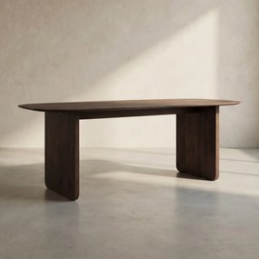Organische Eettafel Walnoot Bruin 230 Cm - 230 X 100cm.