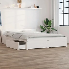 vidaXL Bedframe met lades wit 120x200 cm