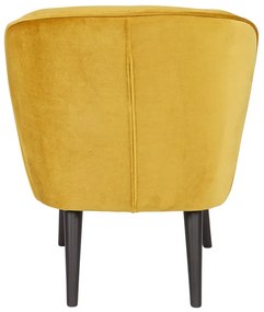 Woood Sara Okergele Fauteuil Fluweel