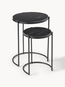 Marmeren bijzettafels Ella, 2-delig