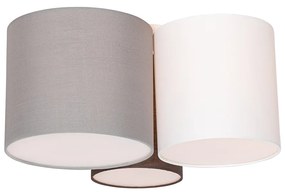 Plafondlamp wit grijs en bruin 3-lichts - Multidrum