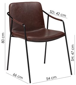 Dan-Form Boto Design Eetkamerstoel Cocoa Bruin Kunstleer