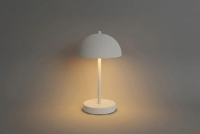 Buiten Tafellamp Mushroom Wit Oplaadbaar -staps Dimbaar - Keira Kunststof /Staal Wit