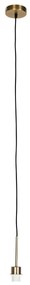 Moderne hanglamp brons met zwarte kabel - Combi 1 Modern rond Binnenverlichting Lamp