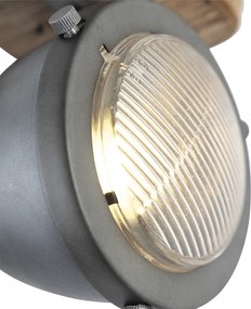 Smart spot staal met hout incl. WiFI GU10 verstelbaar - Emado