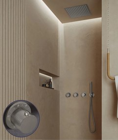 Saniclear Plus Curved inbouw regendouche met inbouw douchekop 30x30cm en staafhanddouche RVS