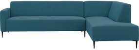 Goossens  Key West blauw, stof, 3-zits, modern design met ligelement rechts