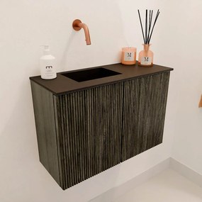 Mondiaz Joya 60cm toiletmeubel shadow met wastafel faye links zonder kraangat urban
