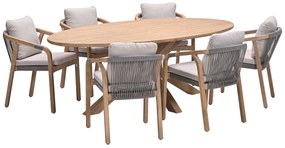 Garden Impressions Alora tuinset 7-delig - Tamako tuintafel ovaal 220x115 cm