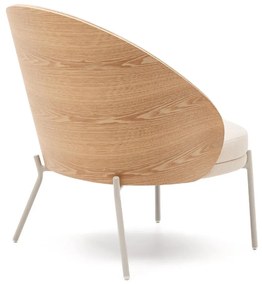 Kave Home Eamy Fauteuil Met Houten Rugleuning Naturel/beige