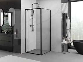 Mexen Exo draaibare douchecabine 90 x 90 cm, transparant, zwart - 8181-090-090-70-00