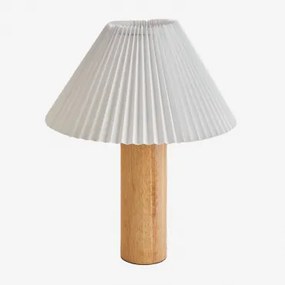 Gaines Rubberen Houten Tafellamp Ø40 Cm - Sklum