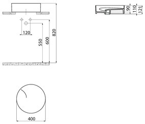 Sanigoods Twist opbouw waskom 40x40cm glans wit