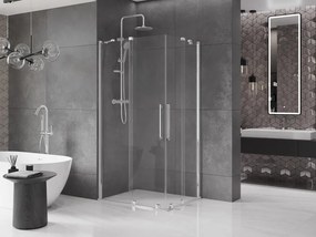 Mexen Velar Duo schuifdeur douchecabine 90 x 80 cm, transparant, chroom - 871-090-080-02-01
