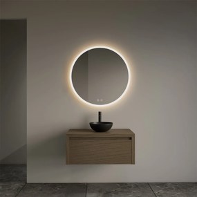 Gliss Design Ares badmeubel 70cm ash gray met zwarte waskom