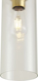 Art Deco hanglamp goud met helder glas voor railsysteem 1-fase - Iconic Laura