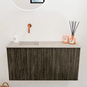 Mondiaz Joya DLux 80cm toiletmeubel shadow met wastafel faye links zonder kraangat opalo