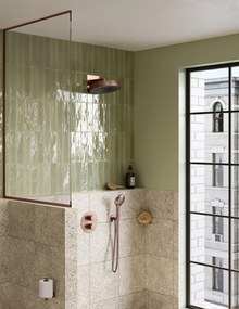 Saniclear Evolution inbouw regendouche rond met 2 standen handdouche geborsteld koper