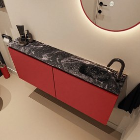 Mondiaz Ture DLux toiletmeubel 120cm fire met wastafel lava rechts met kraangat