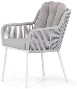 Tuinset 6 personen 220 cm Aluminium/Aluminium/polywood Wit Santika Furniture Santika