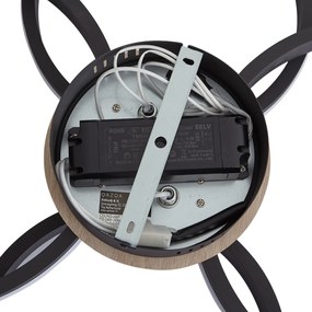 Plafondlamp hout incl. LED 3-staps dimbaar 4-lichts - Navara