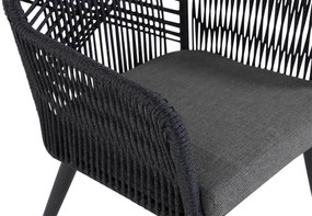 Tuinstoel Aluminium/wicker Grijs-antraciet Coco Vedra