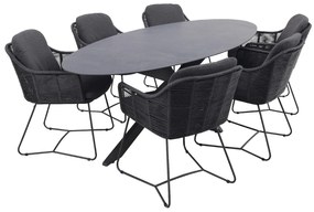 Belmond antraciet/Privada 240x107 - Ovale tuinset - 7-delig