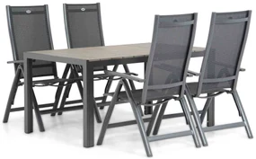 Tuinset 4 personen 155 cm Aluminium/Textileen /Aluminium/textileen Grijs Hartman Royal