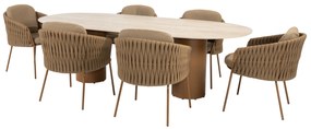 Colorado Molina dining tuinset 240x105xH75 cm 7 delig keramiek amber 4 Seasons Outdoor