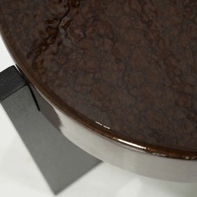 Eleonora Juliet Luxe Bijzettafel Rond Bruin - 40 X 40cm.