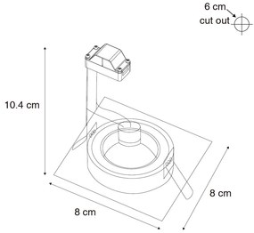 Buitenlamp Set van 6 inbouwspots wit vierkant GU10 50mm IP44 - Xena Modern GU10 IP44 Buitenverlichting Lamp