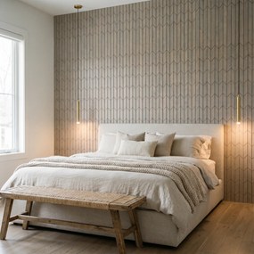 Decoratief Houten Wandpaneel | Crimson   Pearl White | 60×60 cm | Amerikaans Notenhout
