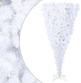 vidaXL Kunstkerstboom met standaard omgekeerd 210 cm wit