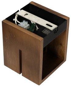 Landelijke wandlamp walnoot hout 9,7 - Transfer Groove