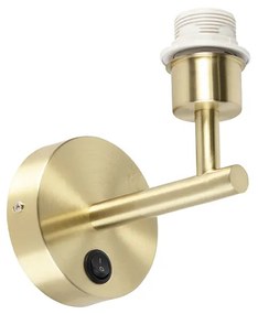 Moderne wandlamp goud 1-lichts met schakelaar - Combi Modern E27 rond Binnenverlichting Lamp
