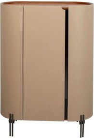 Kare Design Tango Ovale Design Kast Beige Leer - 80x40x115cm.