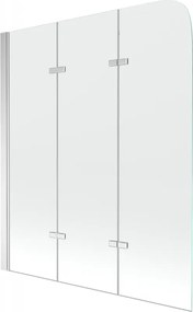Mexen Felix badwand 3-delig 120 x 140 cm, transparant, chroom - 890-120-003-01-00