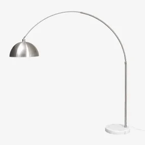 Diala Ijzeren Vloerlamp Grijs – Chroom & ↑210 Cm - Sklum