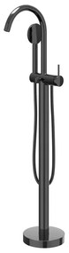 IVY Nexus Badthermostaatkraan - opbouw - cooltouch - met cascade uitloop - Zwart chroom PVD 6303007