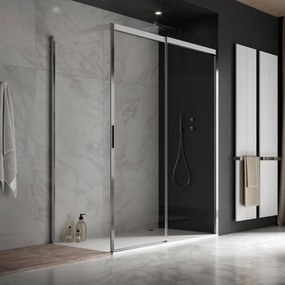 Duka Acqua 5000 schuifdeur Rechts 140x200cm helder glas met Protect chroom/zilver hoogglans