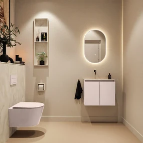 Mondiaz Ture DLux toiletmeubel 60cm rosee met wastafel ostra links zonder kraangat