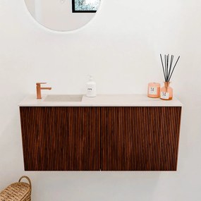 Mondiaz Joya DLux 90cm toiletmeubel ruby met wastafel faye links 1 kraangat meli