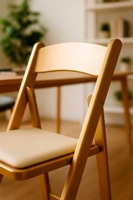 Pak 4 opvouwbare galastoelen met kussen met gouden effect