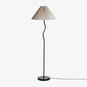 Siliema Staande Lamp Van Ijzer En Linnen Zwart - Sklum