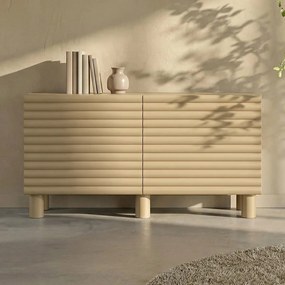 Mat Dressoir Met Strepen Zandkleur 150 Cm - 150x40x75cm.