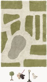 Handgemaakt kindervloerkleed Wouf Wouf! met accessoires